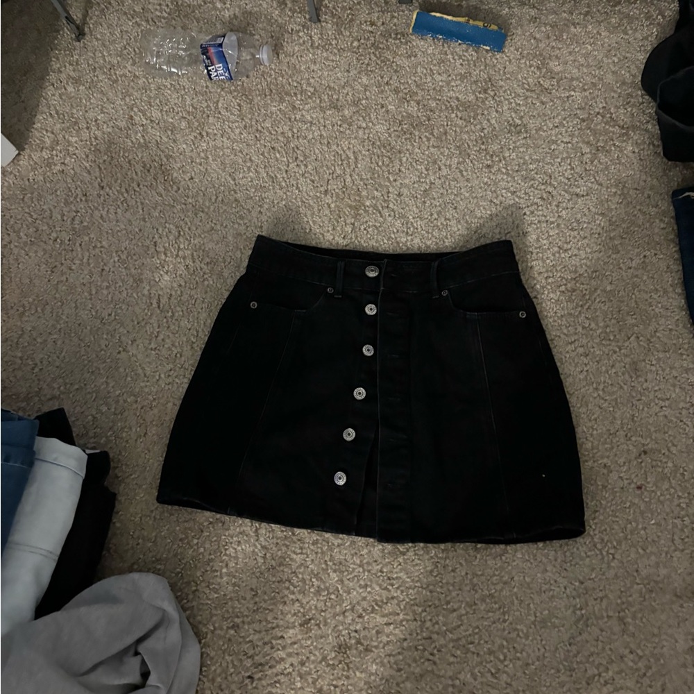 American Eagle Outfitters Black A-line Mini Skirt Casual